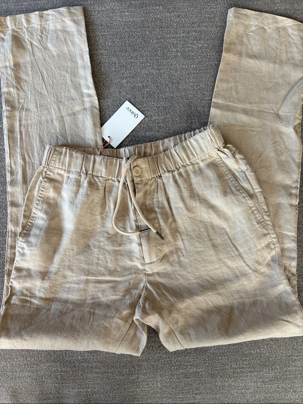 QUINCE 100% European Linen Driftwood Pants NEW with Tags Size Small